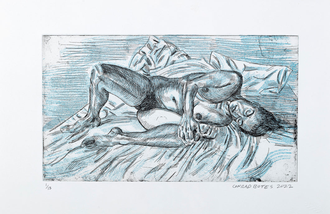 Untitled (figure on bed) (Conrad Botes, 2022)